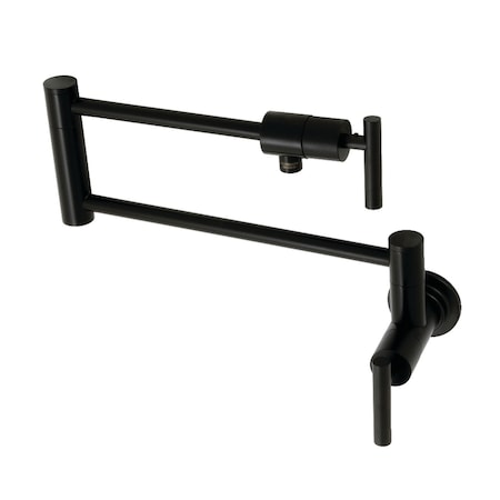 Kingston Brass KS4100CML Manhattan Wall Mount Pot Filler, Matte Black KS4100CML